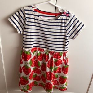 Mini Boden Strawberry stripe dress size 4-5